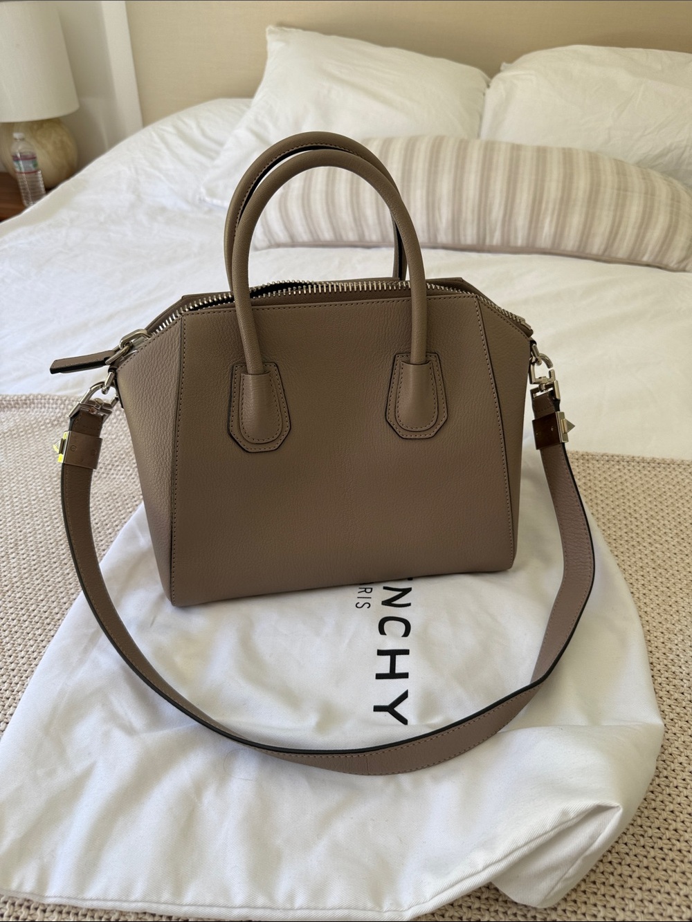 Givenchy Small Leather Satchel in Taupe Beige - Picture 2 of 4